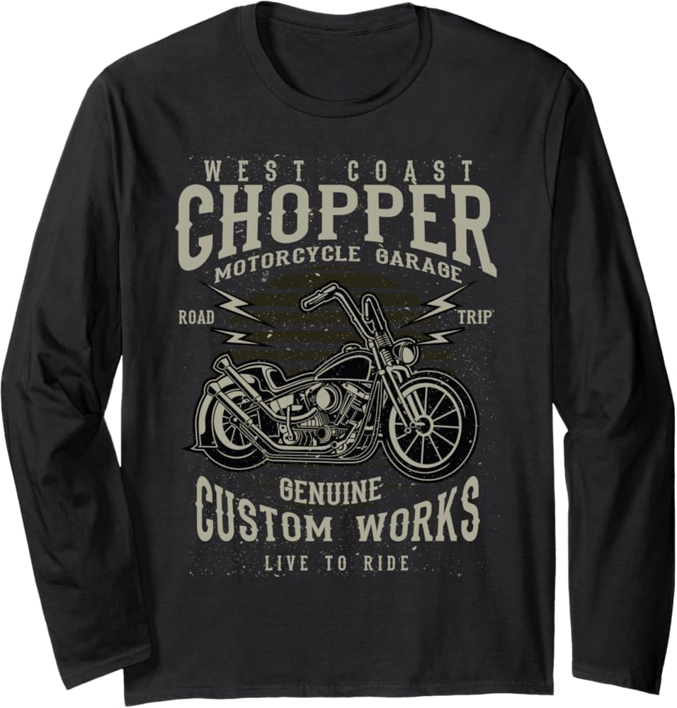Amazon.com: West Coast Chopper Motorcycle Garage Long Sleeve T